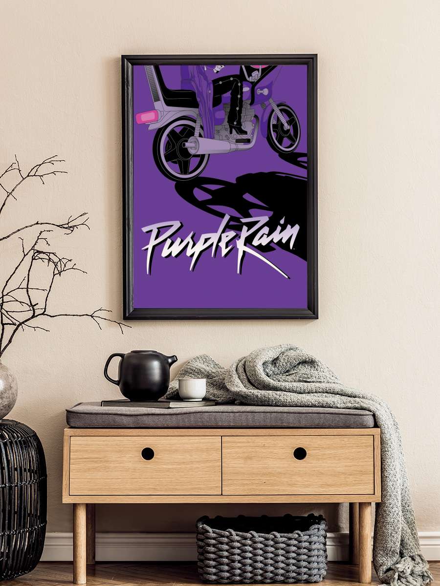 Purple Rain Müzik Poster Tablo Siyah Çerçeveli Yüksek Kalite Müzik Duvar Tablo