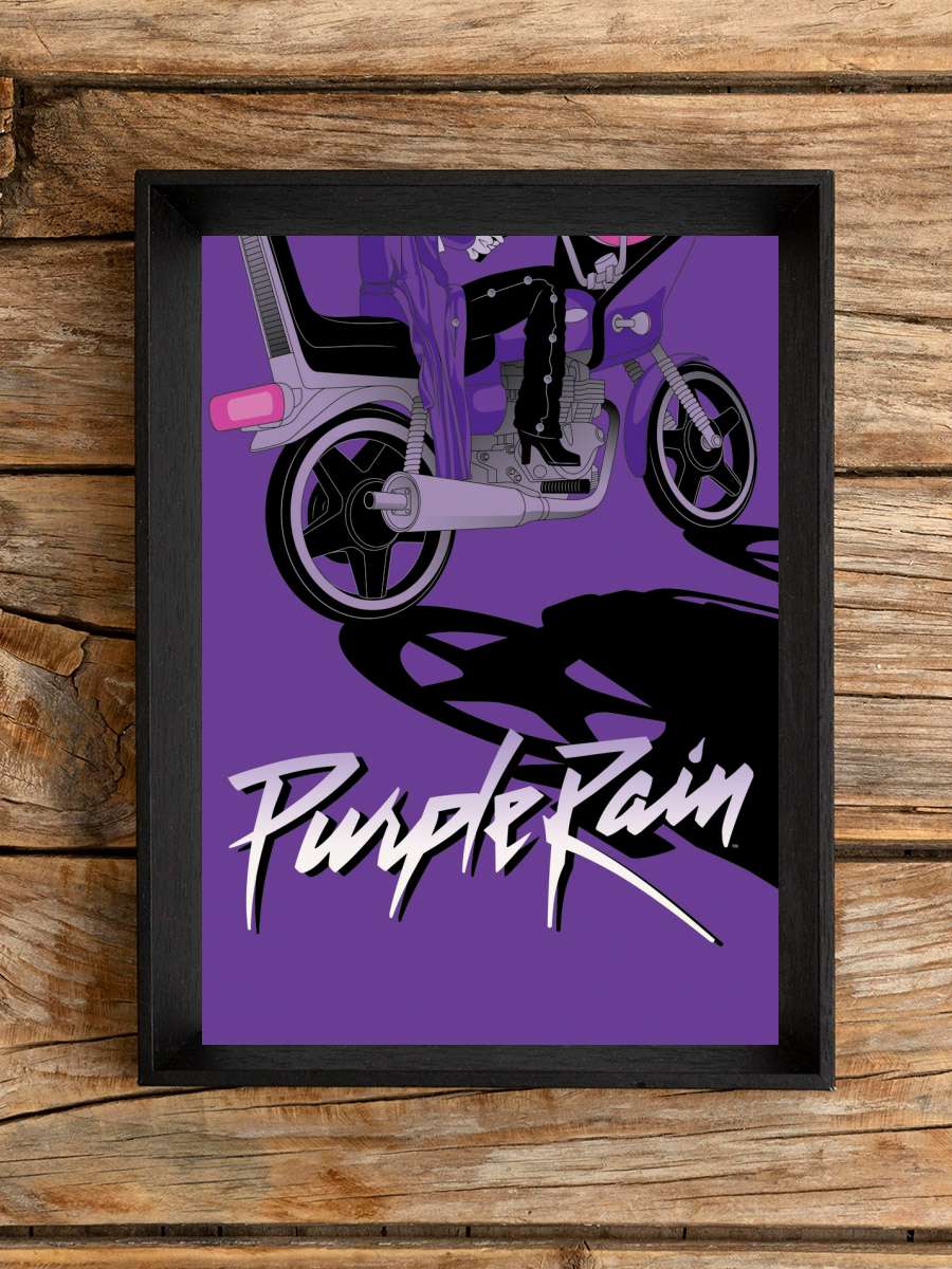 Purple Rain Müzik Poster Tablo Siyah Çerçeveli Yüksek Kalite Müzik Duvar Tablo