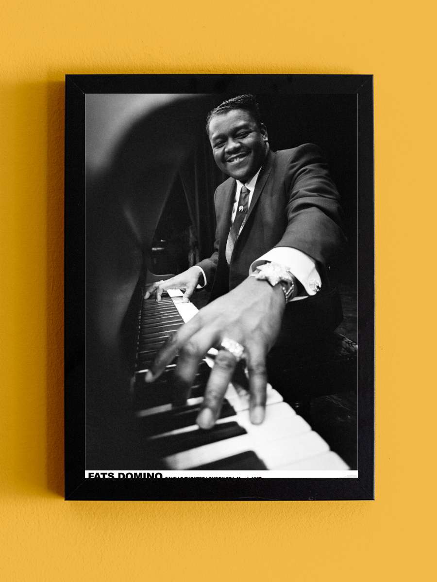 Fats Domino - London 1967 Müzik Poster Tablo Siyah Çerçeveli Yüksek Kalite Müzik Duvar Tablo