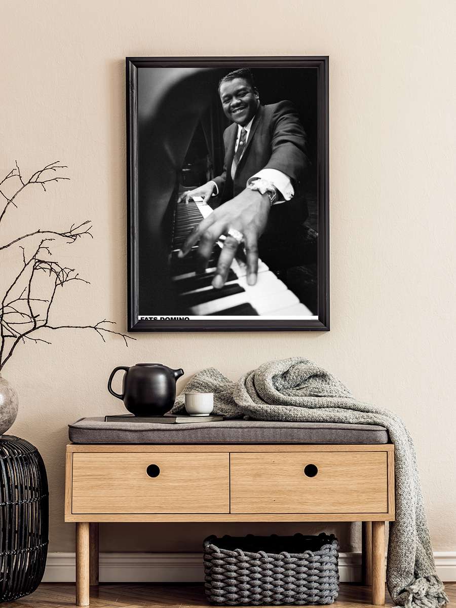 Fats Domino - London 1967 Müzik Poster Tablo Siyah Çerçeveli Yüksek Kalite Müzik Duvar Tablo