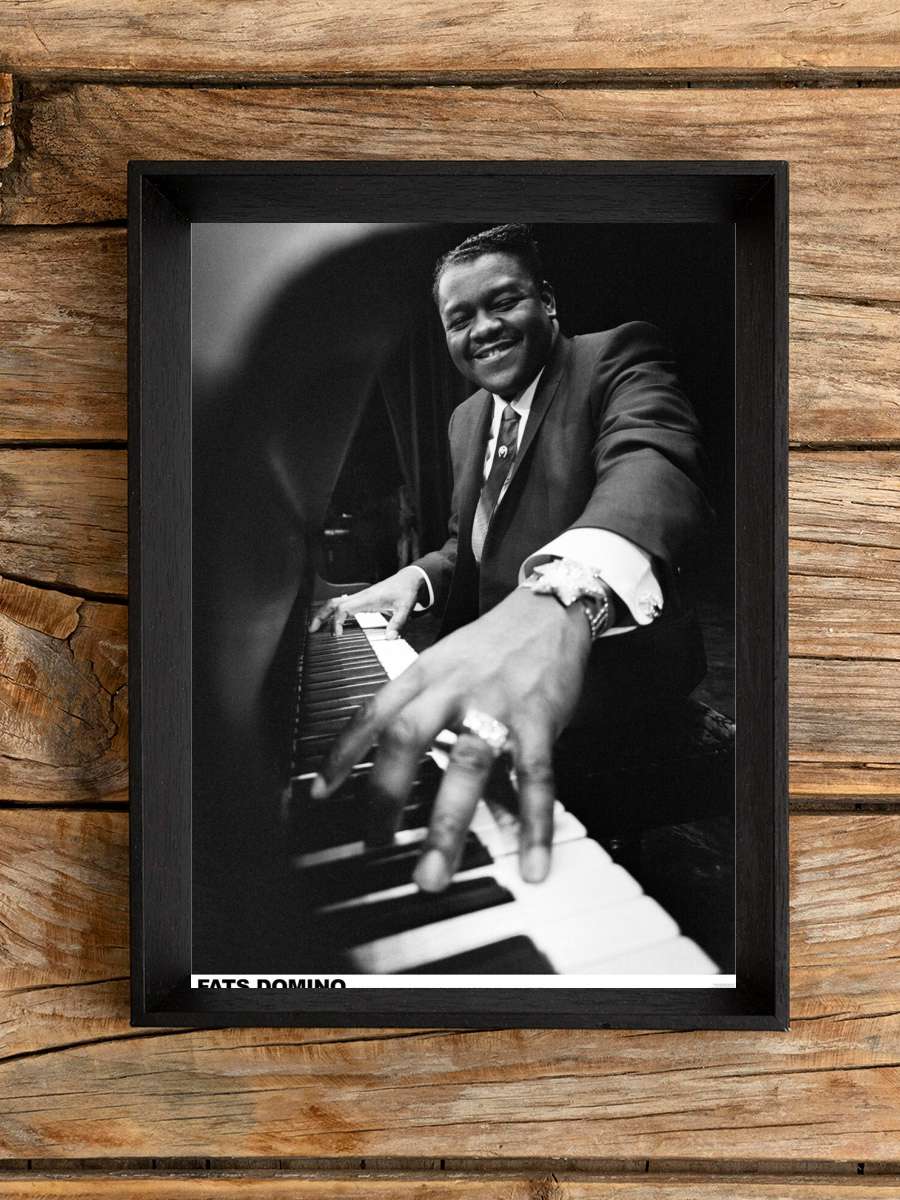 Fats Domino - London 1967 Müzik Poster Tablo Siyah Çerçeveli Yüksek Kalite Müzik Duvar Tablo