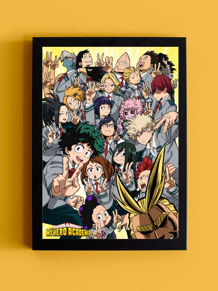 My Hero Academia - U.A. Class 1-A Anime Poster Tablo Siyah Çerçeveli Yüksek Kalite Anime Duvar Tablo