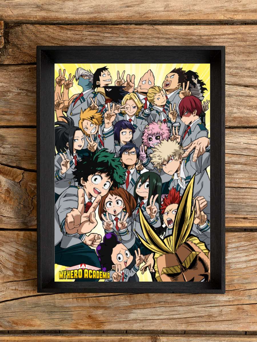 My Hero Academia - U.A. Class 1-A Anime Poster Tablo Siyah Çerçeveli Yüksek Kalite Anime Duvar Tablo