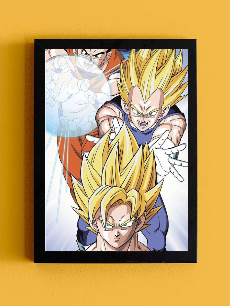 Dragon Ball - Saiyans Anime Poster Tablo Siyah Çerçeveli Yüksek Kalite Anime Duvar Tablo