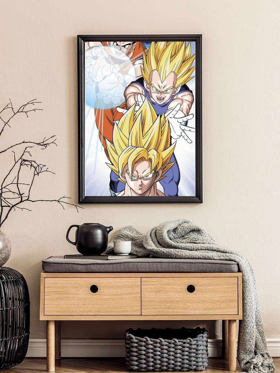 Dragon Ball - Saiyans Anime Poster Tablo Siyah Çerçeveli Yüksek Kalite Anime Duvar Tablo