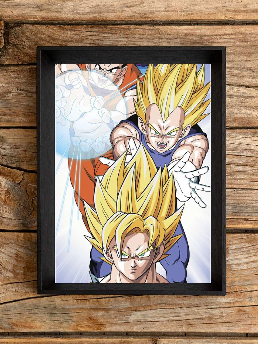 Dragon Ball - Saiyans Anime Poster Tablo Siyah Çerçeveli Yüksek Kalite Anime Duvar Tablo