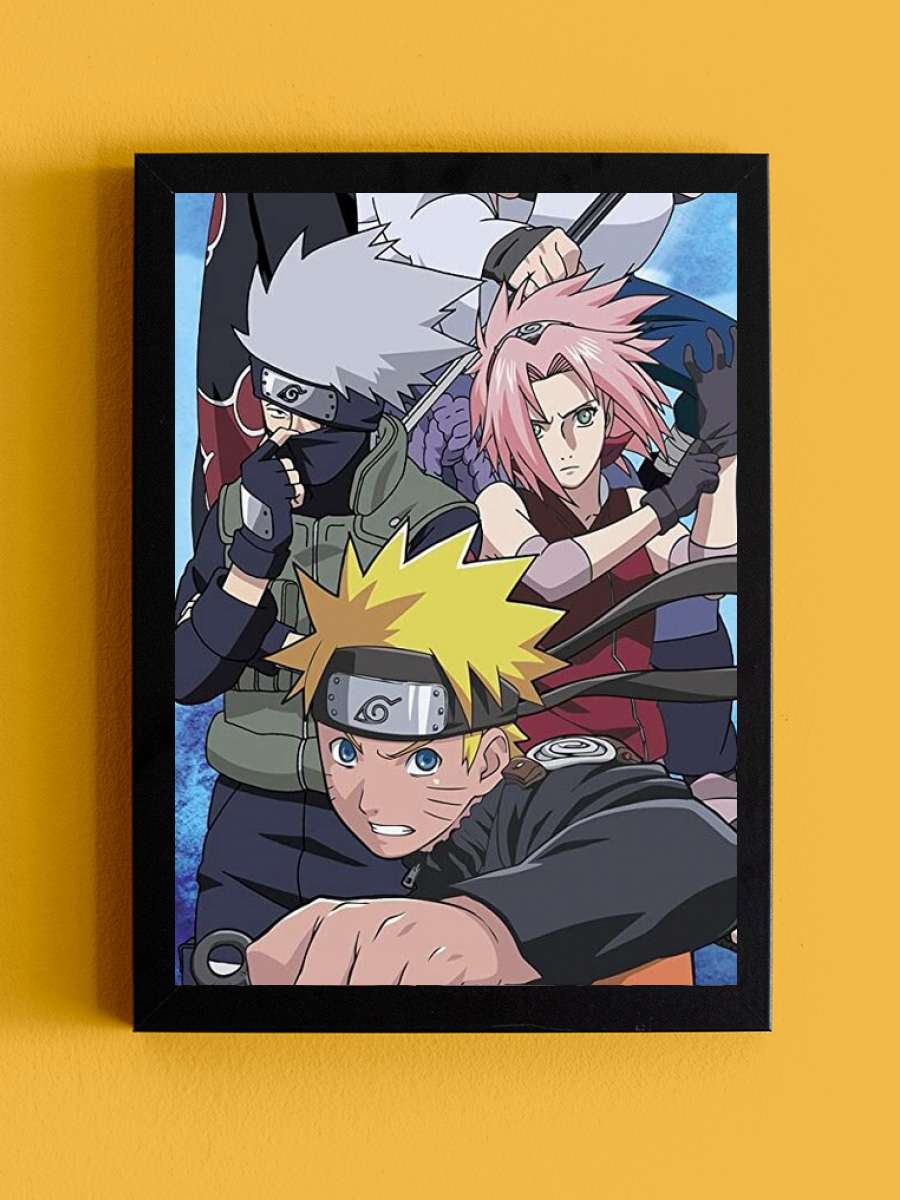 Naruto Shippuden - Group Anime Poster Tablo Siyah Çerçeveli Yüksek Kalite Anime Duvar Tablo