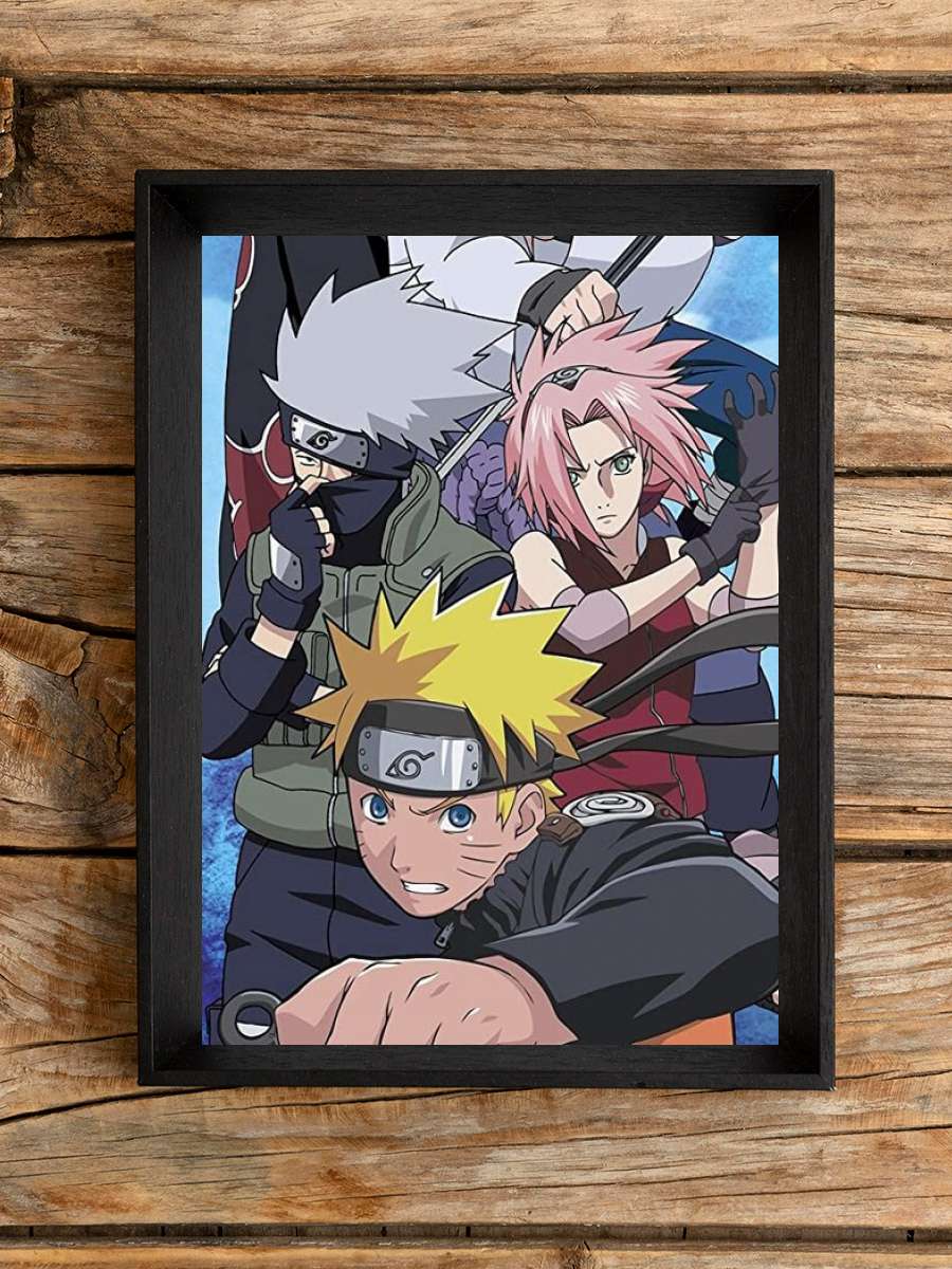 Naruto Shippuden - Group Anime Poster Tablo Siyah Çerçeveli Yüksek Kalite Anime Duvar Tablo