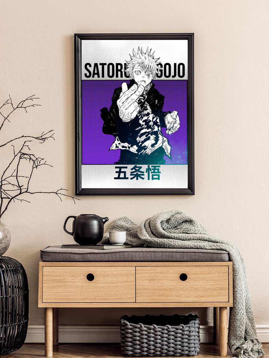 Purple boy Anime Poster Tablo Siyah Çerçeveli Yüksek Kalite Anime Duvar Tablo