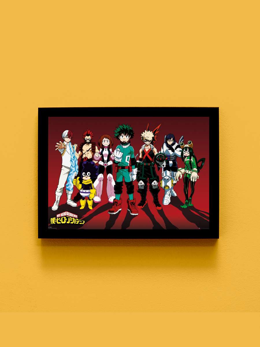 My Hero Academia - Line Up Anime Poster Tablo Siyah Çerçeveli Yüksek Kalite Anime Duvar Tablo