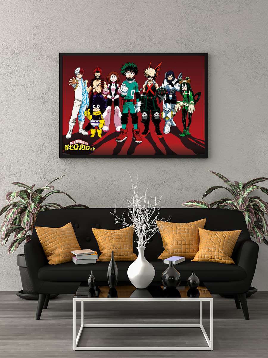 My Hero Academia - Line Up Anime Poster Tablo Siyah Çerçeveli Yüksek Kalite Anime Duvar Tablo