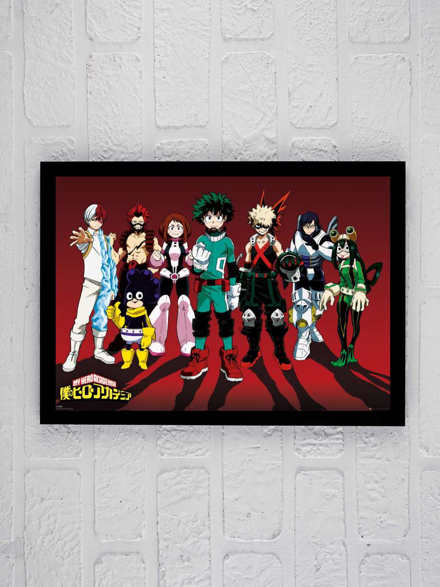 My Hero Academia - Line Up Anime Poster Tablo Siyah Çerçeveli Yüksek Kalite Anime Duvar Tablo