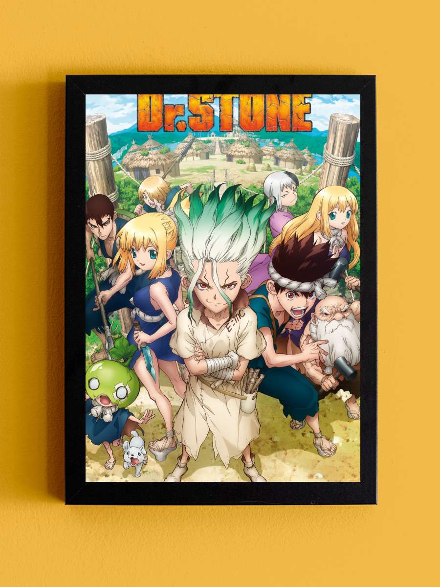 DR. Stone - Group Anime Poster Tablo Siyah Çerçeveli Yüksek Kalite Anime Duvar Tablo