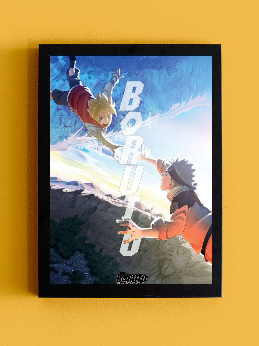 Boruto - & Naruto Anime Poster Tablo Siyah Çerçeveli Yüksek Kalite Anime Duvar Tablo