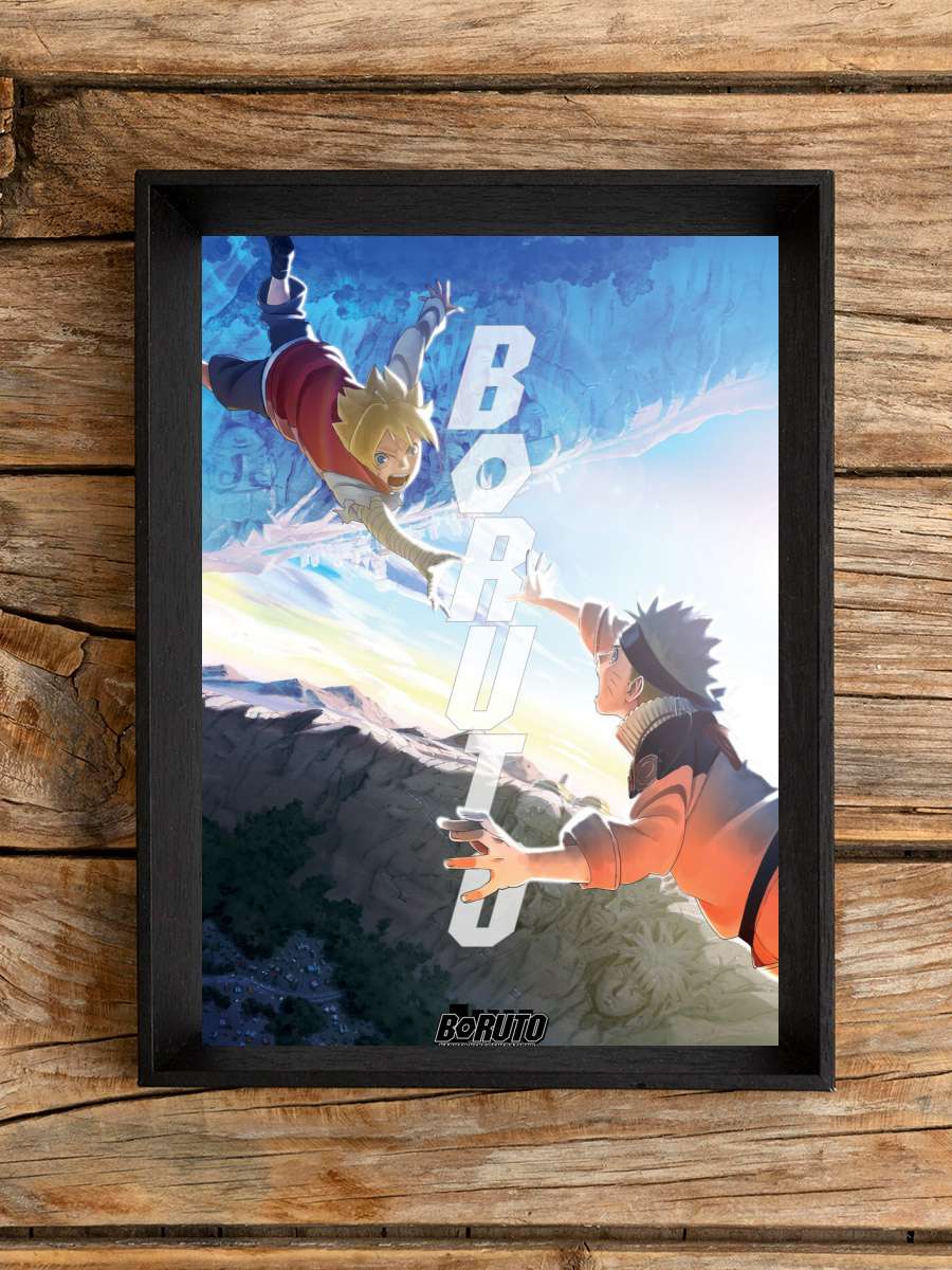 Boruto - & Naruto Anime Poster Tablo Siyah Çerçeveli Yüksek Kalite Anime Duvar Tablo