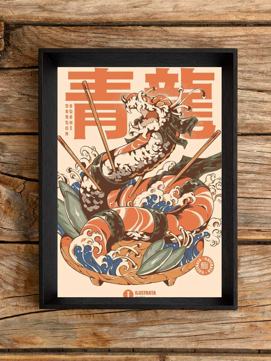 Ilustrata - Dragon Sushi Anime Poster Tablo Siyah Çerçeveli Yüksek Kalite Anime Duvar Tablo