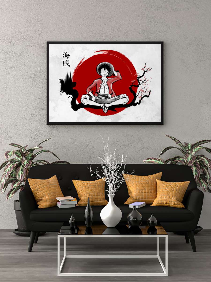 Straw Hat Pirate Anime Poster Tablo Siyah Çerçeveli Yüksek Kalite Anime Duvar Tablo