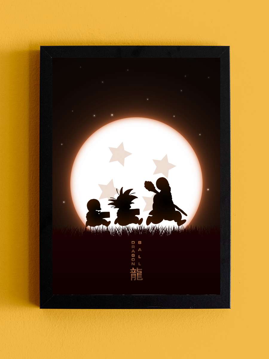 Dragon Ball - Daily training Anime Poster Tablo Siyah Çerçeveli Yüksek Kalite Anime Duvar Tablo