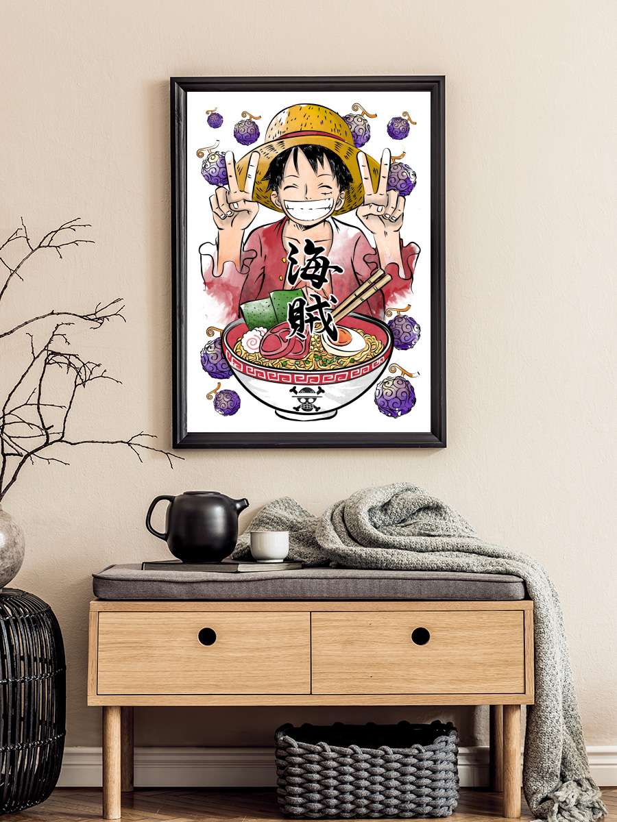 Pirate ramen Anime Poster Tablo Siyah Çerçeveli Yüksek Kalite Anime Duvar Tablo