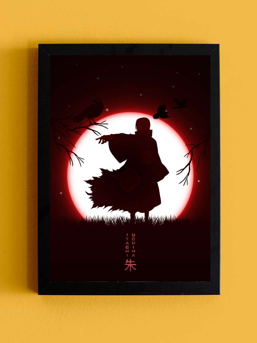 Itachi Moon Anime Poster Tablo Siyah Çerçeveli Yüksek Kalite Anime Duvar Tablo