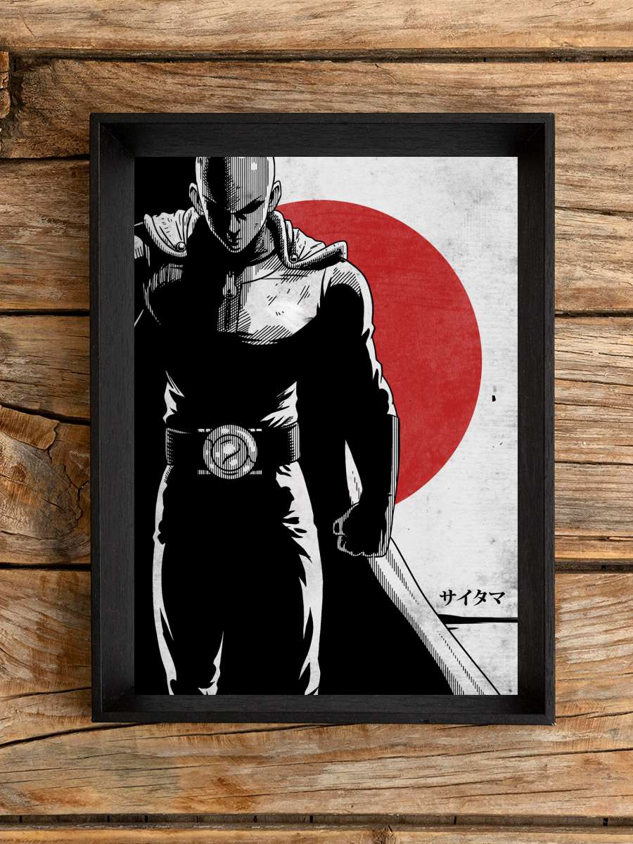 Bald Hero Anime Poster Tablo Siyah Çerçeveli Yüksek Kalite Anime Duvar Tablo