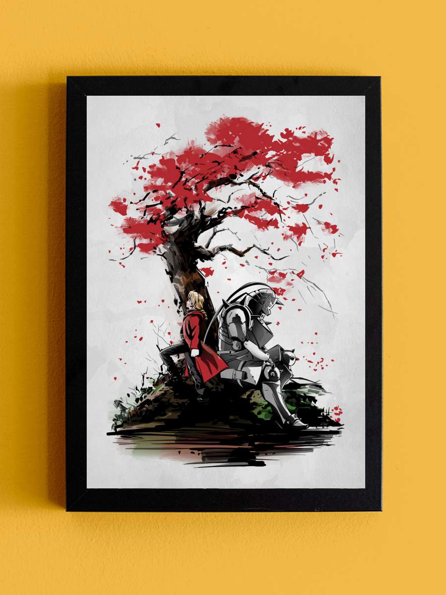 Brothers under the tree Anime Poster Tablo Siyah Çerçeveli Yüksek Kalite Anime Duvar Tablo