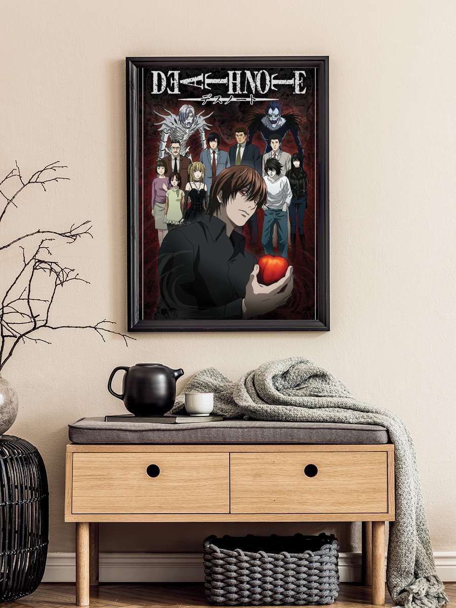 Death Note - Fate Connects Us Anime Poster Tablo Siyah Çerçeveli Yüksek Kalite Anime Duvar Tablo