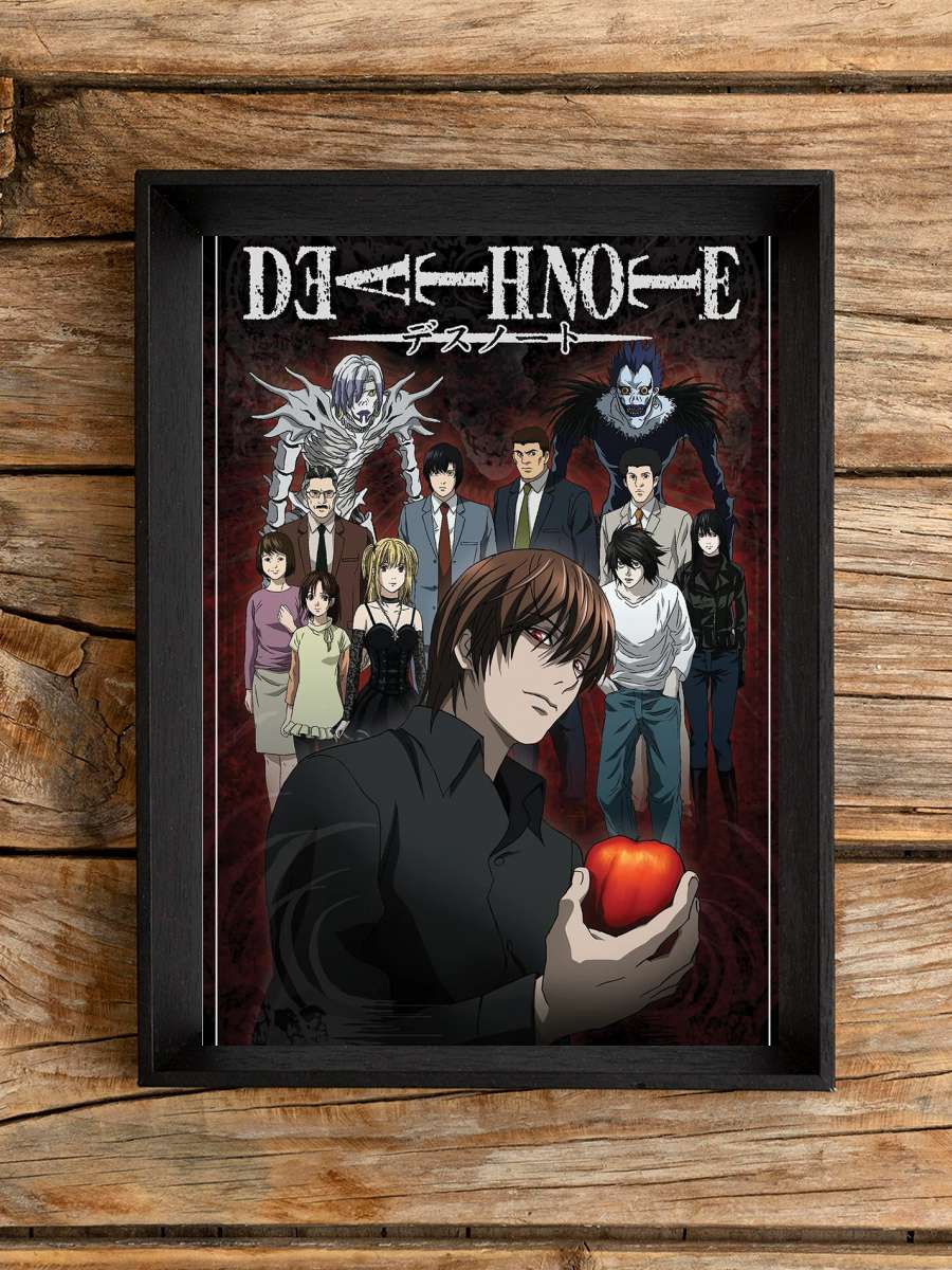 Death Note - Fate Connects Us Anime Poster Tablo Siyah Çerçeveli Yüksek Kalite Anime Duvar Tablo