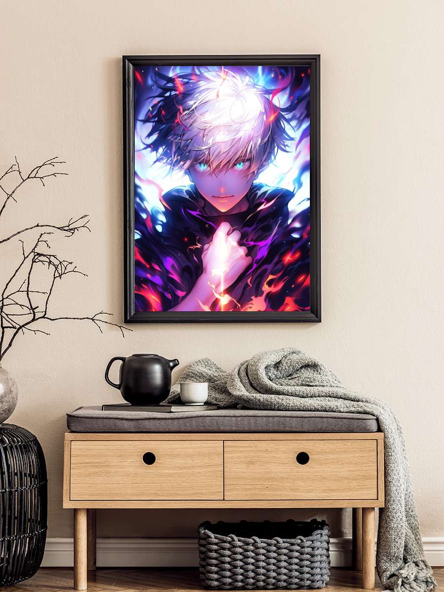 Ghost Anime Poster Tablo Siyah Çerçeveli Yüksek Kalite Anime Duvar Tablo