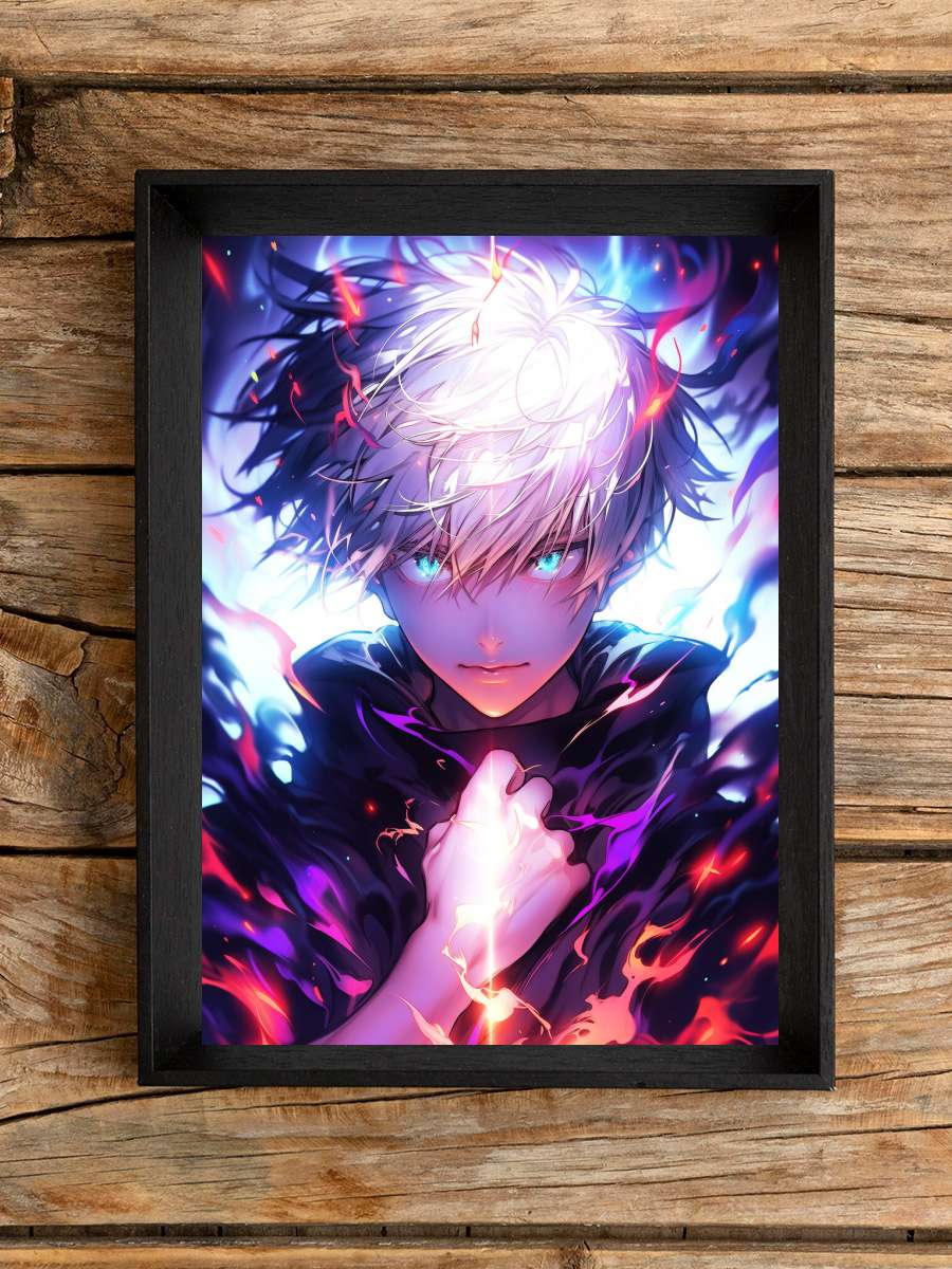 Ghost Anime Poster Tablo Siyah Çerçeveli Yüksek Kalite Anime Duvar Tablo