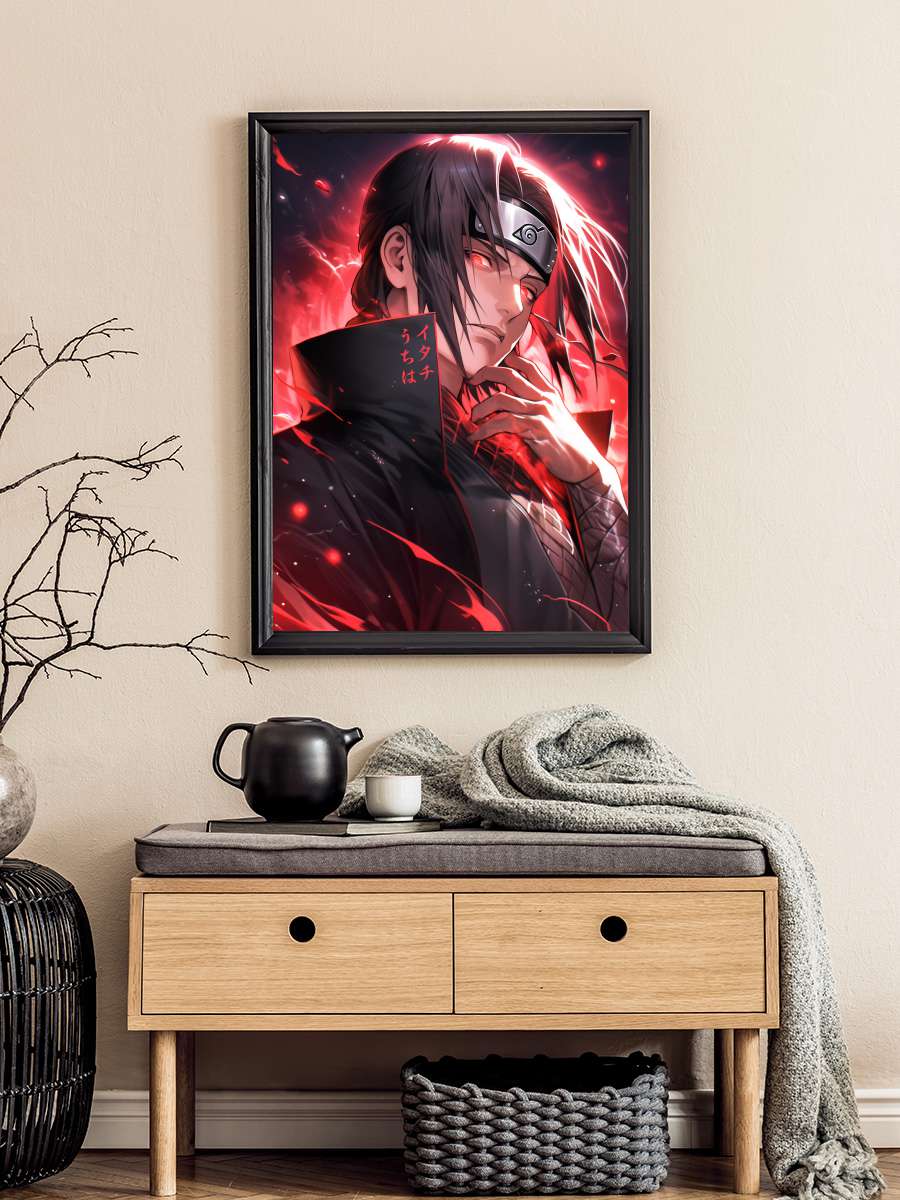 Red Eyes Anime Poster Tablo Siyah Çerçeveli Yüksek Kalite Anime Duvar Tablo