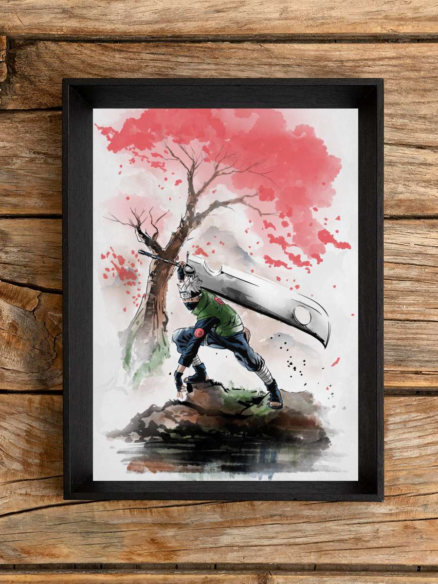 The copy ninja under the tree Anime Poster Tablo Siyah Çerçeveli Yüksek Kalite Anime Duvar Tablo