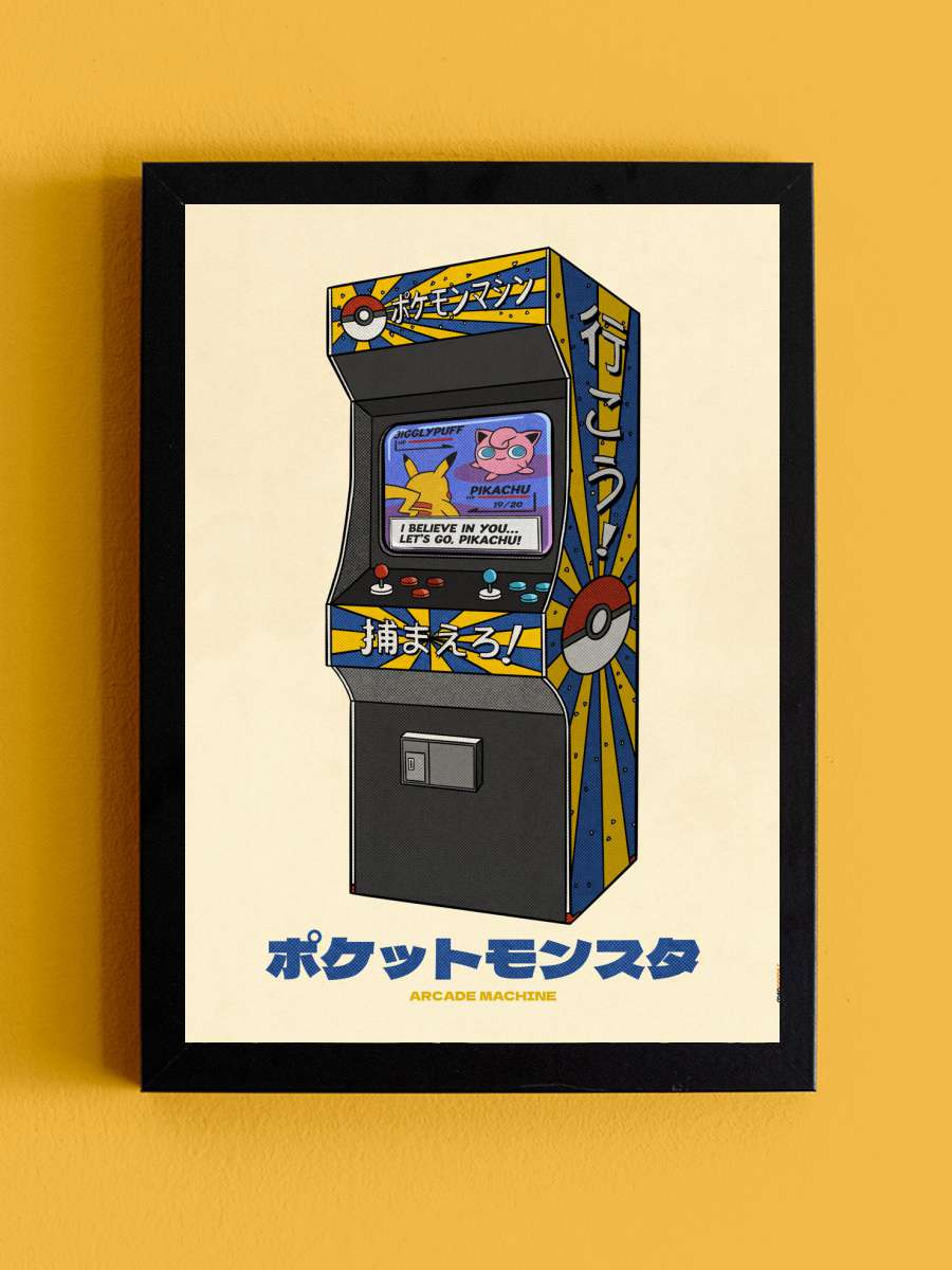 Arcade Machine Anime Poster Tablo Siyah Çerçeveli Yüksek Kalite Anime Duvar Tablo