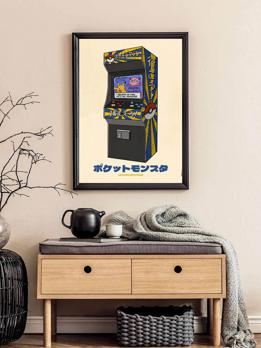 Arcade Machine Anime Poster Tablo Siyah Çerçeveli Yüksek Kalite Anime Duvar Tablo