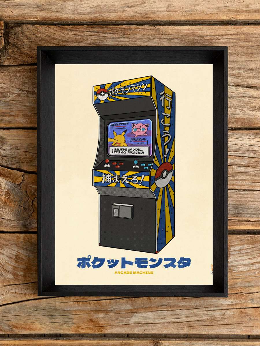 Arcade Machine Anime Poster Tablo Siyah Çerçeveli Yüksek Kalite Anime Duvar Tablo