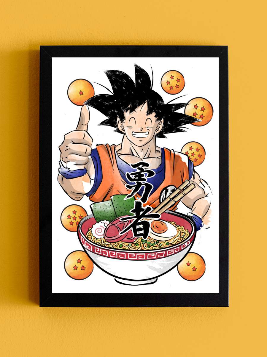 Saiyan ramen Anime Poster Tablo Siyah Çerçeveli Yüksek Kalite Anime Duvar Tablo