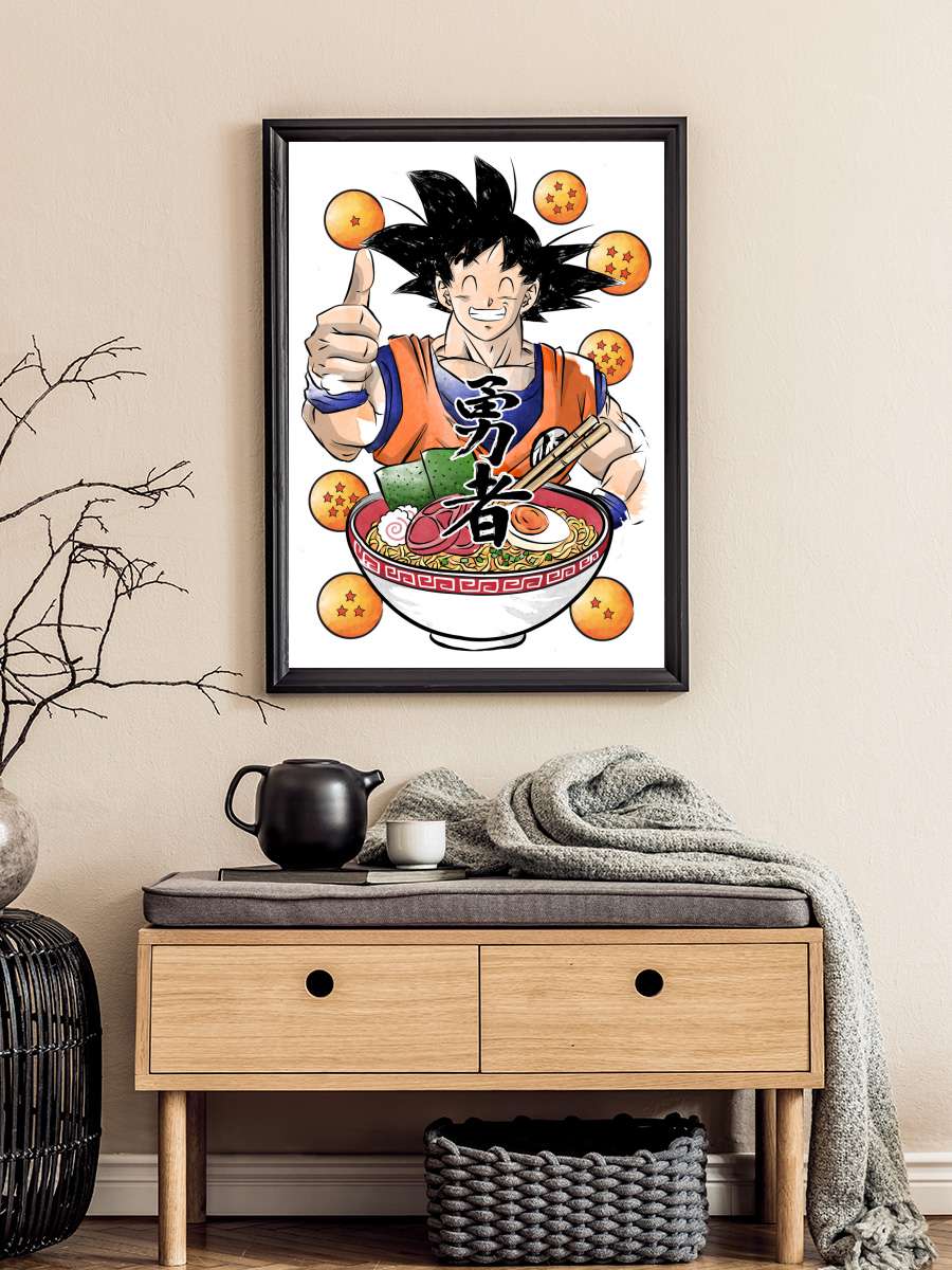 Saiyan ramen Anime Poster Tablo Siyah Çerçeveli Yüksek Kalite Anime Duvar Tablo