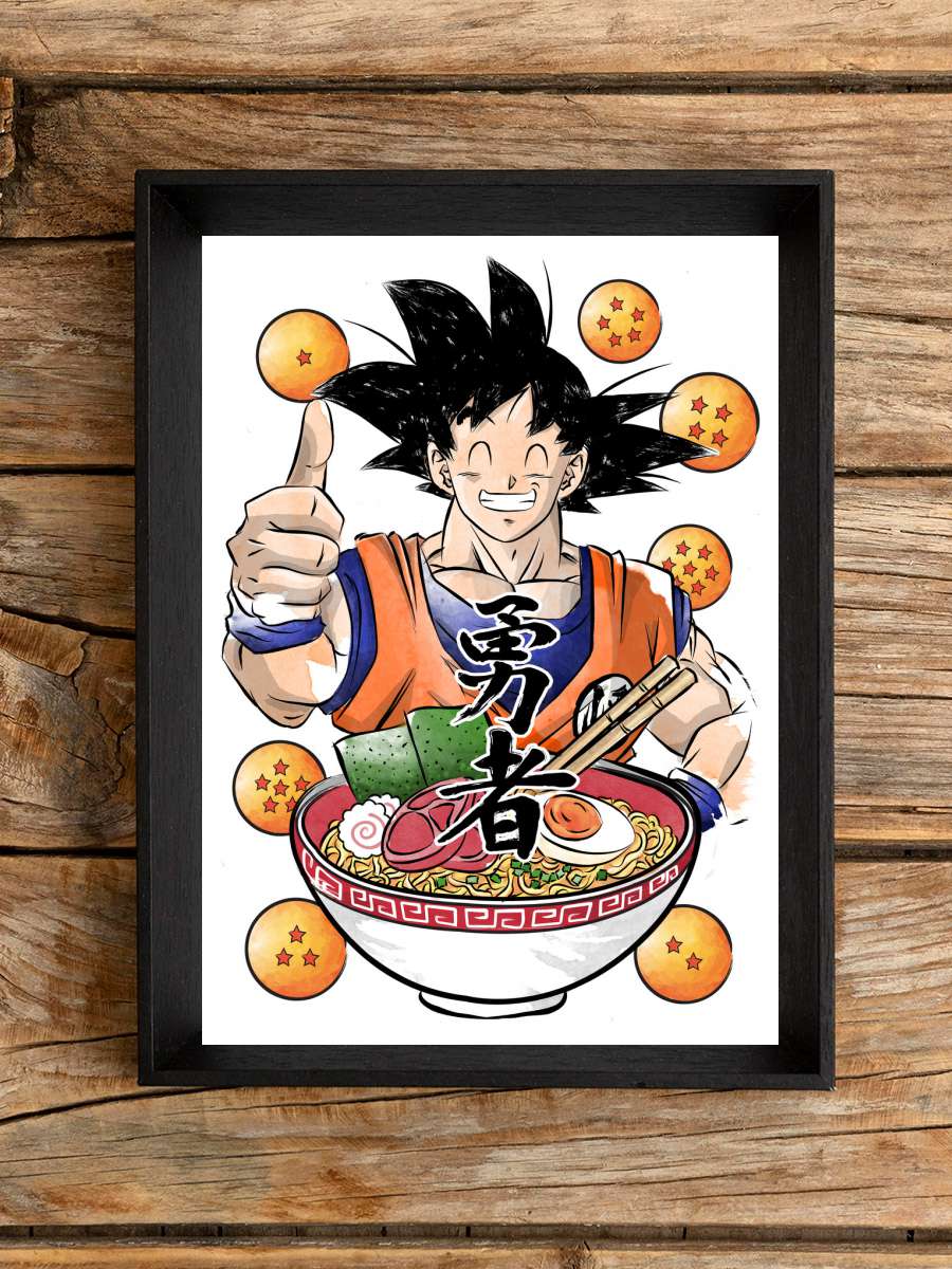 Saiyan ramen Anime Poster Tablo Siyah Çerçeveli Yüksek Kalite Anime Duvar Tablo