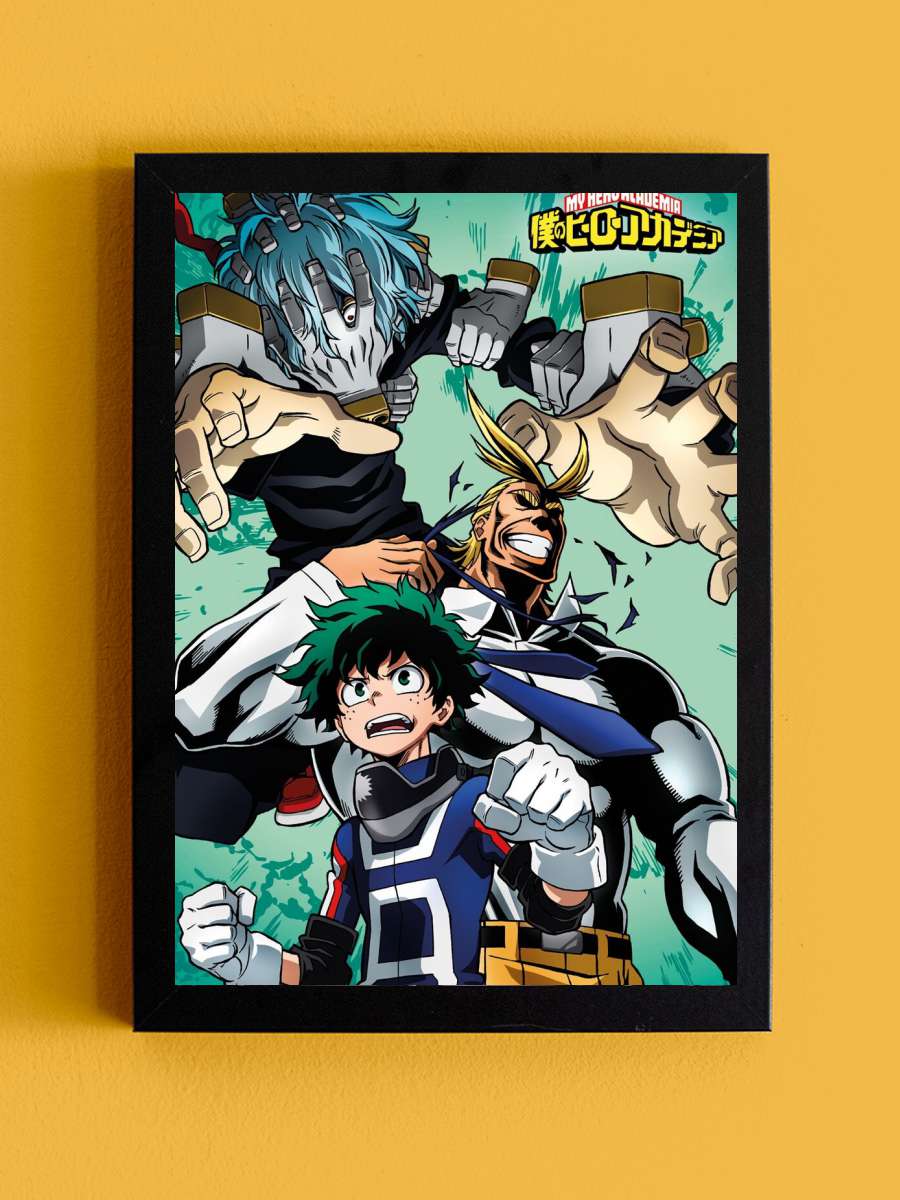 My Hero Academia - Collage Anime Poster Tablo Siyah Çerçeveli Yüksek Kalite Anime Duvar Tablo