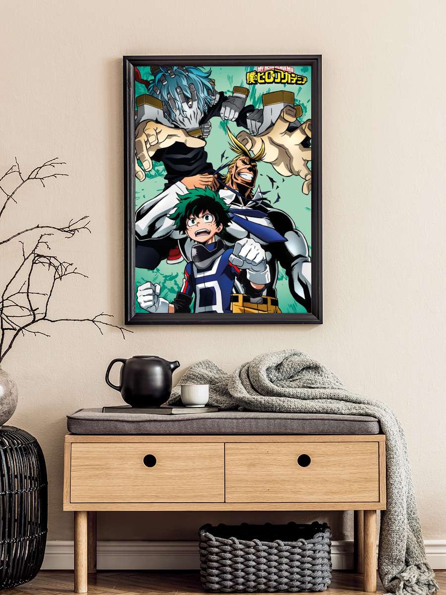 My Hero Academia - Collage Anime Poster Tablo Siyah Çerçeveli Yüksek Kalite Anime Duvar Tablo