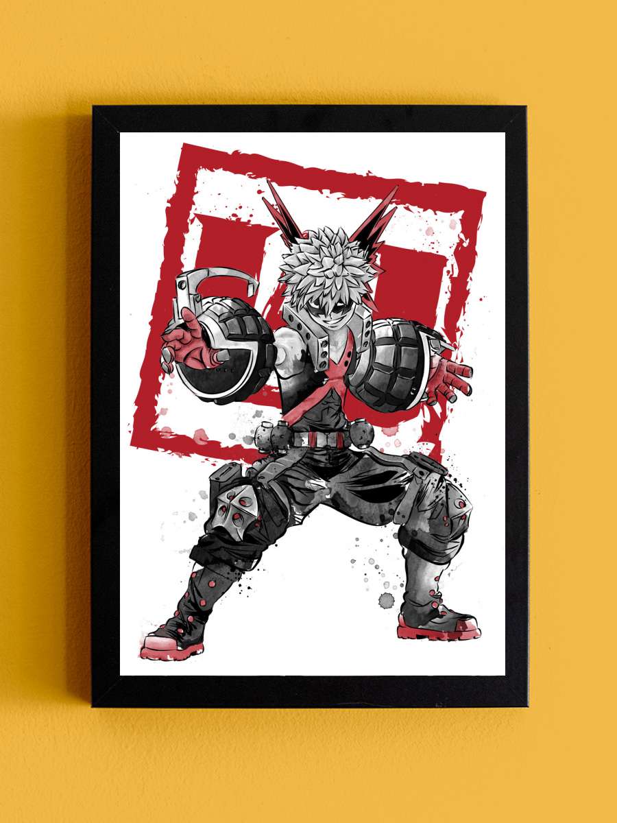 Bakugo sumi e Anime Poster Tablo Siyah Çerçeveli Yüksek Kalite Anime Duvar Tablo