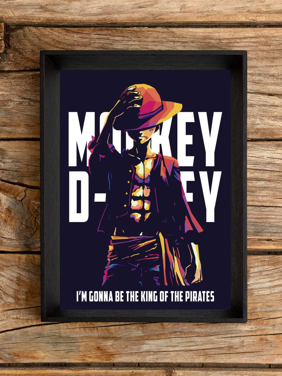 Luffy One Piece Anime Poster Tablo Siyah Çerçeveli Yüksek Kalite Anime Duvar Tablo