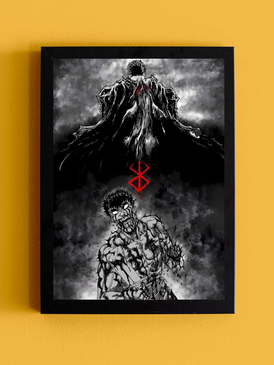 Guts Pain Anime Poster Tablo Siyah Çerçeveli Yüksek Kalite Anime Duvar Tablo