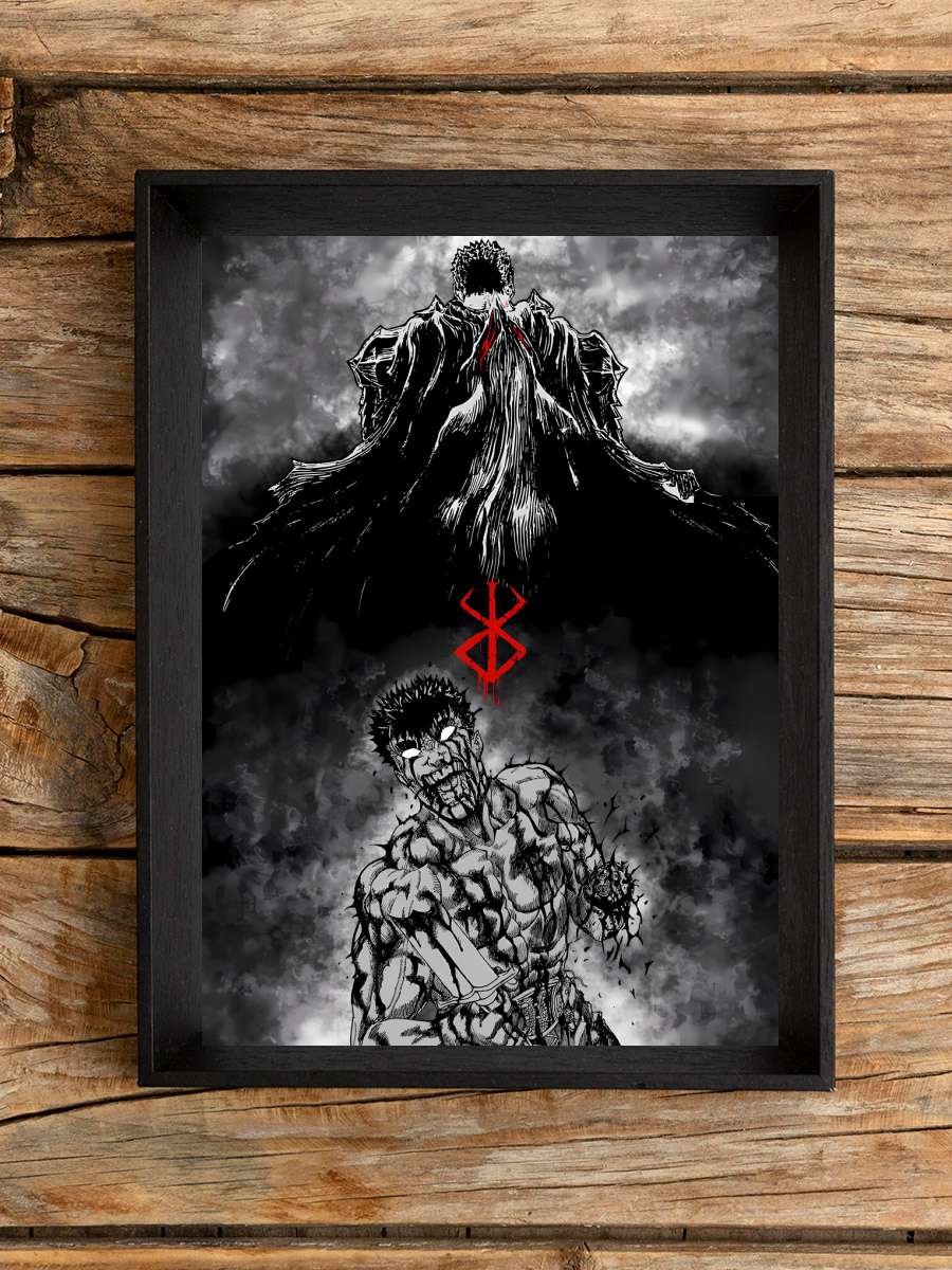 Guts Pain Anime Poster Tablo Siyah Çerçeveli Yüksek Kalite Anime Duvar Tablo