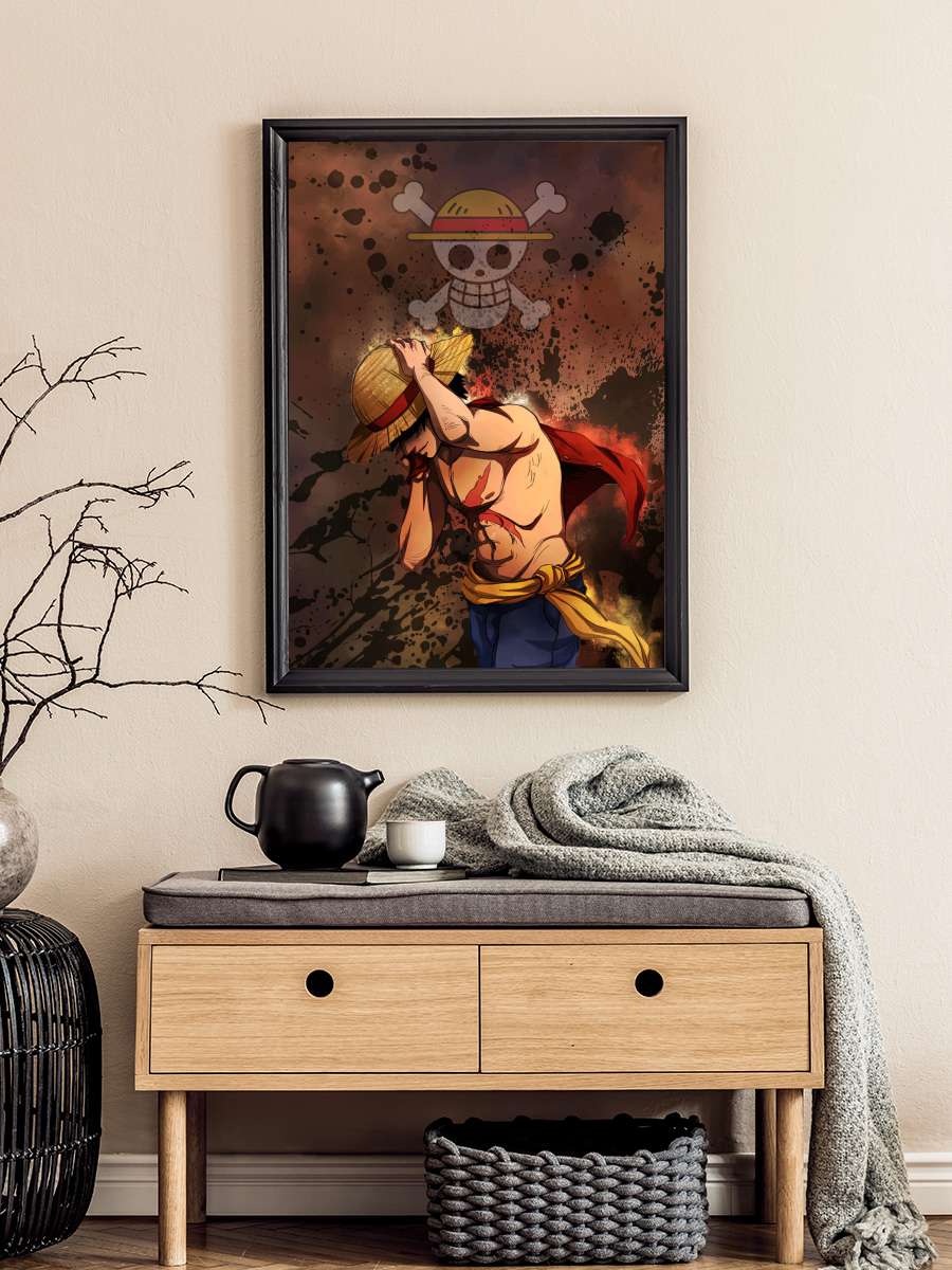 one piece Anime Poster Tablo Siyah Çerçeveli Yüksek Kalite Anime Duvar Tablo