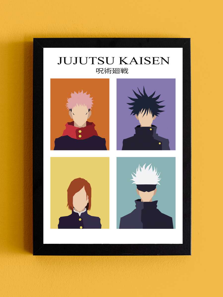 Jujutsu Anime Poster Tablo Siyah Çerçeveli Yüksek Kalite Anime Duvar Tablo