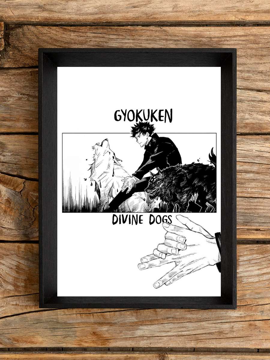 Divine Dogs  Anime Poster Tablo Siyah Çerçeveli Yüksek Kalite Anime Duvar Tablo