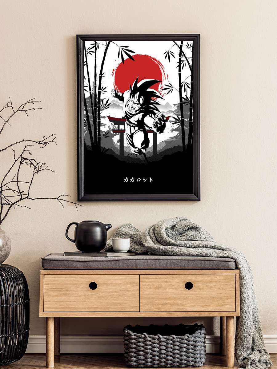 Goku Dragon Ball Anime Poster Tablo Siyah Çerçeveli Yüksek Kalite Anime Duvar Tablo