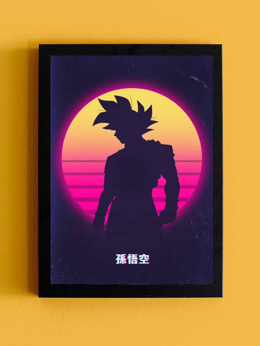 Gokun in retro Anime Poster Tablo Siyah Çerçeveli Yüksek Kalite Anime Duvar Tablo