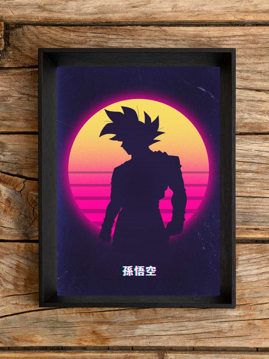 Gokun in retro Anime Poster Tablo Siyah Çerçeveli Yüksek Kalite Anime Duvar Tablo